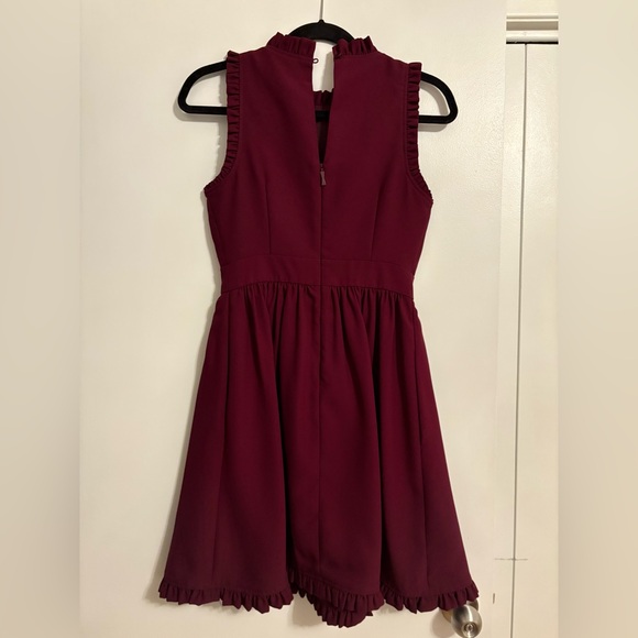 Kate Spade Burgundy Ruffle Dress - Picture 3 of 5